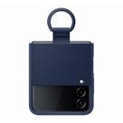 Capa de Silicone com Anel para Samsung Galaxy Z Flip4 - Azul Marinho