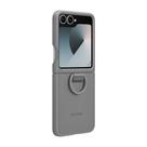 Capa de silicone com anel para Samsung Galaxy Z Flip6, cinza
