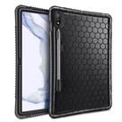 Capa de silicone Fintie para Samsung Galaxy Tab S8/Tab S7 de 11 polegadas (modelo SM-X700/X706/T870/T875/T878), porta-canetas S Capa protetora leve à prova de choque da série Honey Comb, adequada para crianças, preta