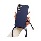 Capa De Silicone Fosca Com Alça Transversal Para Samsung S24 S23 Ultra S22 plus S21 S20 FE S11 S10