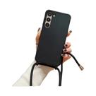 Capa De Silicone Fosca Com Alça Transversal Para Samsung S24 S23 Ultra S22 plus S21 S20 FE S11 S10