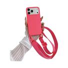 Capa De Silicone Fosco Com Alça Transversal E Cordão, Antichoque, Para iPhone 17 pro Max 16 12 11 15