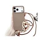 Capa De Silicone Fosco Com Cordão Transversal Para iPhone 12 13 14 15 16 17 pro Max plus