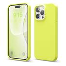 Capa de silicone líquido elago para iPhone 15 Pro Max amarela neon