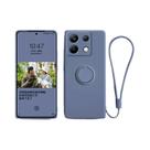 Capa De Silicone Líquido Para Xiaomi Redmi Note 15 14 13 12 5G 4G Com Suporte De Anel Metálico E