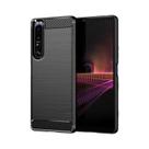 Capa De Silicone Macia Em Fibra De Carbono Para Sony Xperia 10 I, II, III, IV, V, VI Com Textura