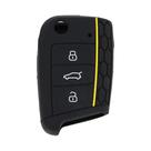 Capa De Silicone Para Chave De Carro VW Golf 7 MK7 Com 3 Botões, Chaveiro Dobrável Para Seat Skoda