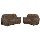 Capa de sofa 3x2 lugares Padrao estampada onça Malha gel 21 elasticos