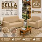 Capa de Sofá Bella Coladinha Lisa Malha Gel 2 e 3 Lugares com Elástico e Tarugos Antiderrapantes
