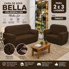 Capa de Sofá Bella Coladinha Lisa Malha Gel 2 e 3 Lugares com Elástico e Tarugos Antiderrapantes