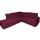 Capa De Sofá Canto Com Chaise Malha Gel 21 Elásticos Decoração