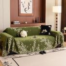 Capa de sofá DREAMINGO Green Vintage Botanical Vine Jacquard