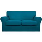Capa de sofá, elástica e fácil de usar para Loveseat, azul pavão