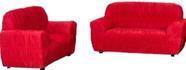 Capa de sofa franzidinha lisa 3 e 2 lugar vermelho