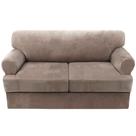 Capa de sofá H.VERSAILTEX Thick Velvet para 2 almofadas Couch Taupe