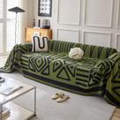 Capa de sofá HANDONTIME Boho Geometric Avocado Chenille 180x300cm