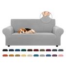 Capa de sofá KEKUOU Stretch Loveseat Couch 2 Cushion Silver