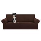 Capa de sofá KEKUOU Stretch Oversize 4 lugares Chocolate