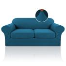 Capa de Sofá PrinceDeco Stretch 3 Peças GG - Loveseat Azul