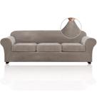 Capa de sofá PrinceDeco Velvet XL para sofá de até 247 cm Taupe