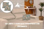 Capa De Sofá Retrátil Reclinável Lira 2 Lugares + Brinde 2 Almofadas Cheia Estampada Sala de Estar