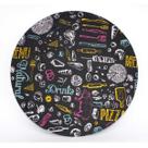 Capa De Sousplat De Tecido Tricoline Gourmet Para Base Mdf 35cm