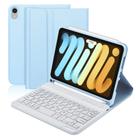 Capa de teclado BORIYUAN para iPad Mini 7ª geração 8,3" azul Capa de teclado BORIYUAN para iPad Mini 7ª geração 8,3" azul