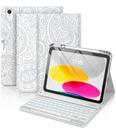 Capa de Teclado Hamile para iPad 10ª Geração (10,9") com Retroiluminação Cinza