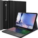 Capa de teclado Nanhent Touchpad para Samsung Galaxy Tab S10 FE Plus 13,1 polegadas 2025 SM-X620/X626B, luz de fundo arco-íris de 7 cores, teclado Bluetooth removível, teclado Folio Smart Cover com suporte para caneta S