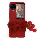 Capa de telefone AOLABOKY para Oppo Find N3 Flip Mink Velvet Red