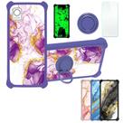 Capa de telefone Aroepurt ATT Vista com vidro temperado dourado com glitter
