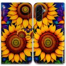 Capa de telefone Bcov Beautiful Sunflowers Leather Galaxy A17 5G