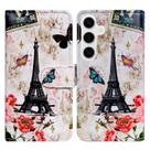Capa de telefone Bcov Paris Tower Butterfly Leather para Galaxy S26 Capa de telefone Bcov Paris Tower Butterfly Leather para Galaxy S26