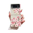 Capa De Telefone Com Textura De Couro Floral Para Samsung Galaxy Z Flip 7 FE 6 5 4, Capa Dobrável Em