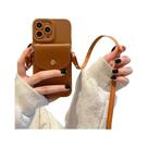 Capa De Telefone De Couro Com Alça Transversal Para iPhone, Luxuosa Com Porta Cartões
