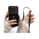 Capa De Telefone De Couro Com Alça Transversal Para iPhone, Luxuosa Com Porta Cartões