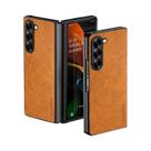 Capa De Telefone De Couro Luxuosa Para Samsung Galaxy Z Fold 6 7 5 4 3 Estilo Empresarial Retrô Em