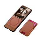 Capa De Telefone De Couro Magnética 2 Em 1 Para Motorola Moto Razr 60 50 40 Ultra Com Porta Cartões