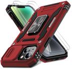 Capa de telefone DEERLAMN para iPhone 13/14 6.1" com capa de câmera vermelha