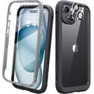 Capa de telefone Diaclara projetada para iPhone 15 6.1 (preta/transparente)