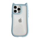 Capa de telefone FLIRACON Cute Cat Ears Clear para iPhone 13 azul