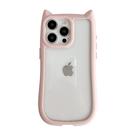 Capa de telefone FLIRACON Cute Cat Ears Clear para iPhone 13 rosa