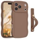 Capa de telefone GUAGUA iPhone 17 Pro 6,3" com pulseira marrom