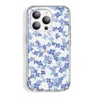 Capa de telefone GYZYA iPhone 16 Pro 6,3" transparente TPU azul com flores Capa de telefone GYZYA iPhone 16 Pro 6,3" transparente TPU azul com flores