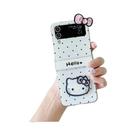 Capa De Telefone Hello Kitty Para Samsung Galaxy Z Flip 7 6 5 4 3, Capa De TPU Macia Com Cordão