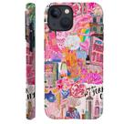 Capa de telefone híbrida de 2 camadas resistente a arranhões para iPhone 13 rosa