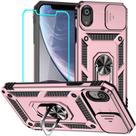Capa de telefone HNHYGETE iPhone XR de nível militar à prova de choque em ouro rosa