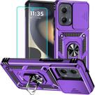 Capa de telefone HNHYGETE Moto Edge 2024 roxa Military Grade 6m