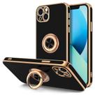 Capa de telefone Hython para iPhone 13 de 6,1 polegadas com suporte de anel preta