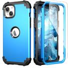 Capa de telefone iDweel para iPhone 15 com protetor de tela azul celeste